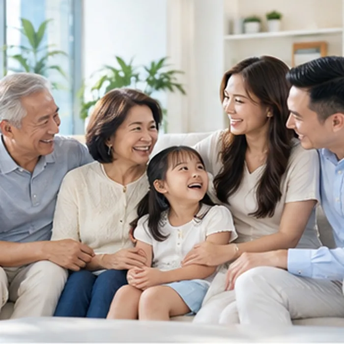 Happy Malaysian family enjoying time together